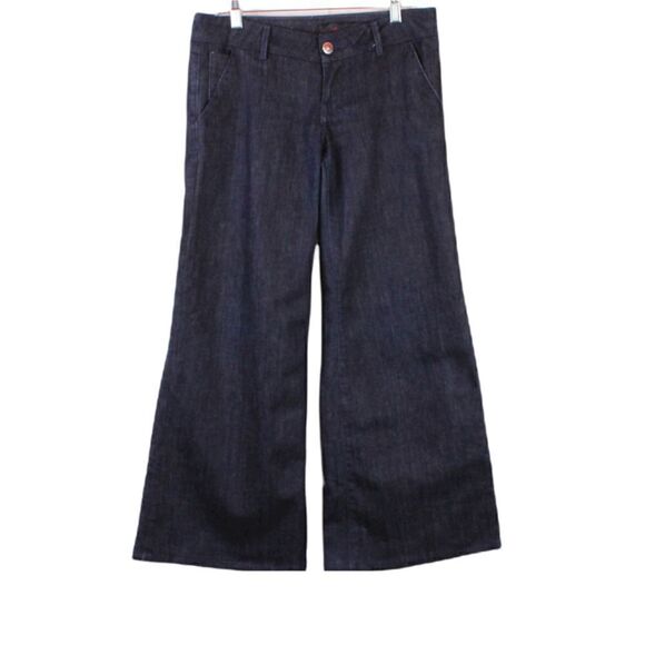 NEW PEOPLE'S LIBERATION Sienna Wide Leg Jeans Dark Blue Size 27 Short - Picture 2 of 14